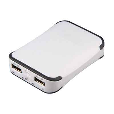 MediaRange Mobil Powerbank 6.600mAh - White - Dual USB Port - MR742