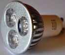 LED-Strahler - 3,0 Watt - Sockel GU10 - 3 x High Power LEDs je 1 Watt