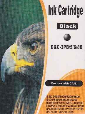 Druckerpatrone - alternativ zu Canon CLI-8 BK / 5 B / 6 B - schwarz (Ohne Chip)