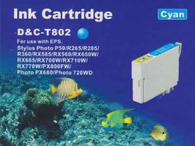 Druckerpatrone - alternativ zu Epson T0802 - cyan