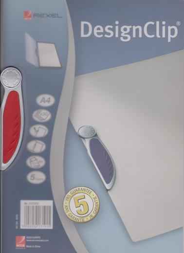 Cliphefter Rexel Desing Clip - DIN A4 - transparent mit rotem Clip