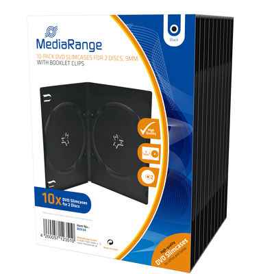 MediaRange DVD-Leerhülle, schmal, für 2 Disc, 9mm, schwarz, 10er Pack - BOX34