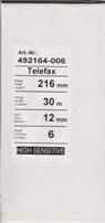 Thermopapier-Faxrollen weiss - 216mm x 12mm x 30mtr (6er Pack)