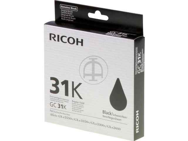 ORIGINAL Ricoh GC-31K / 405688 - Tintenpatrone schwarz
