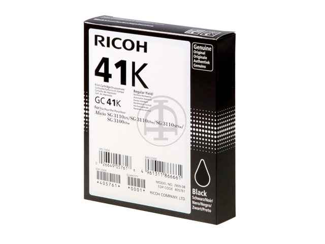 ORIGINAL Ricoh GC-41K / 405761 - Gel Patrone schwarz (High Capacity)