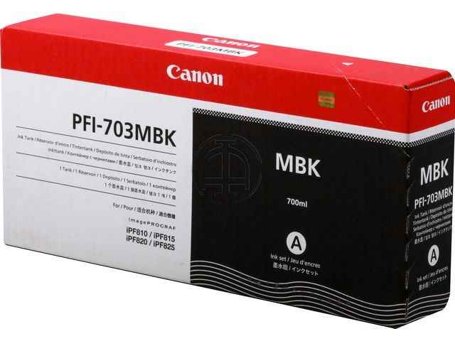 ORIGINAL Canon PFI-703 MBK / 2962B001 - Druckerpatrone schwarz matt (High Capacity)
