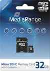 MediaRange 32GB Micro SDHC Speicherkarte Klasse 10 mit SD-Karten Adapter - MR959