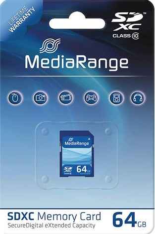 MediaRange 64GB SDXC Speicherkarte Klasse 10 - MR965