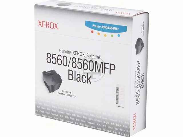 ORIGINAL Xerox 108R00727 / Phaser 8560 - Festtinte in Color-Stick schwarz (6 Stix)