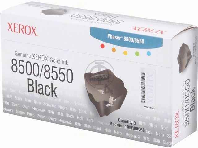 ORIGINAL Xerox 108R00668 / Phaser 8500 / 8550 - Festtinte in Color-Stick schwarz (3 Stix)