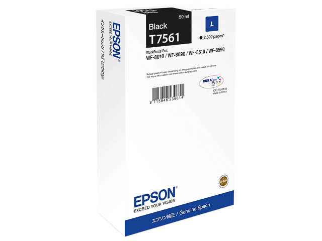 ORIGINAL Epson T7561 / C13T756140 - Druckerpatrone schwarz