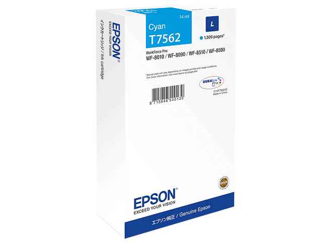 ORIGINAL Epson T7562 / C13T756240 - Druckerpatrone cyan