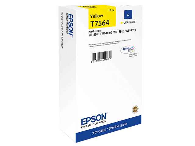 ORIGINAL Epson T7564 / C13T756440 - Druckerpatrone gelb