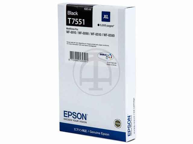 ORIGINAL Epson T7551 / C13T755140 - Druckerpatrone schwarz (High Capacity)