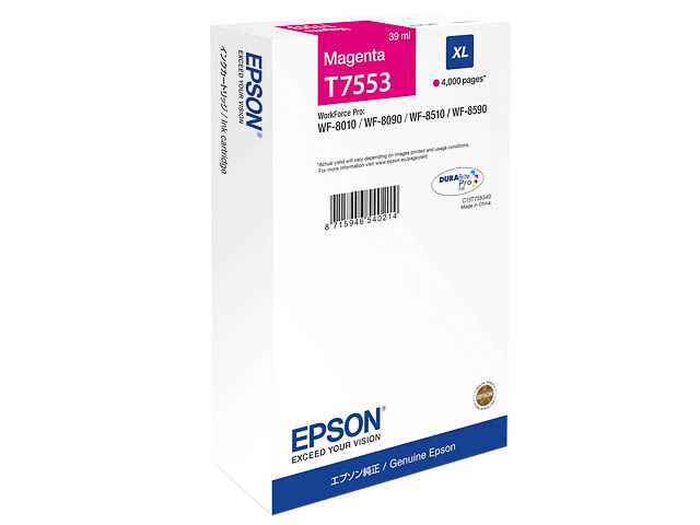 ORIGINAL Epson T7553 / C13T755340 - Druckerpatrone magenta (High Capacity)