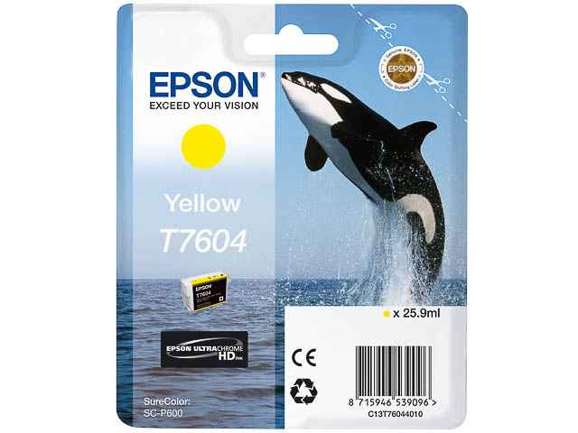 ORIGINAL Epson T7604 / C13T76044010 - Druckerpatrone gelb