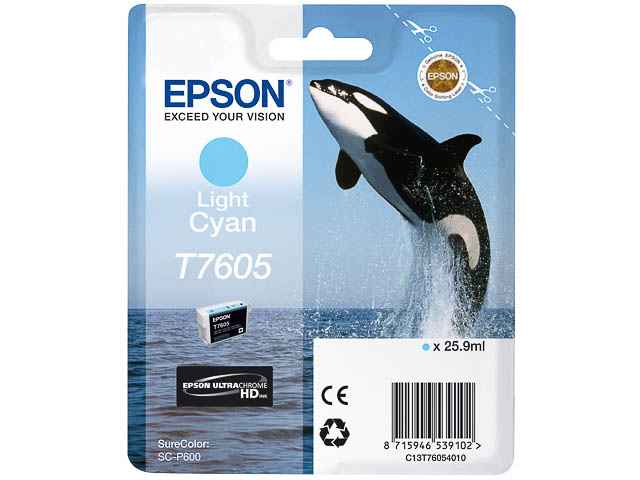 ORIGINAL Epson T7605 / C13T76054010 - Druckerpatrone cyan hell