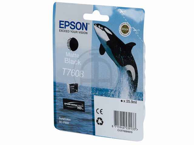 ORIGINAL Epson T7608 / C13T76084010 - Druckerpatrone schwarz matt