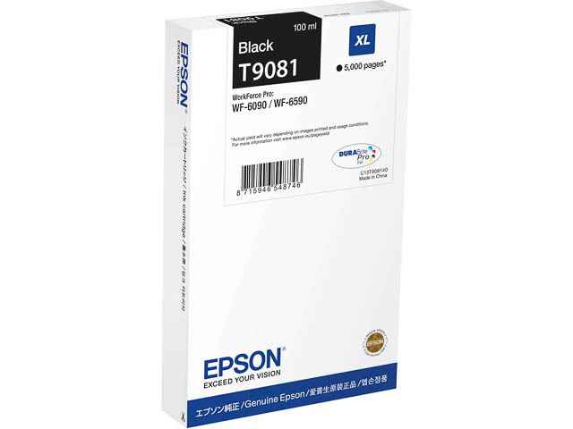 ORIGINAL Epson T9081XL / C13T908140 - Druckerpatrone schwarz
