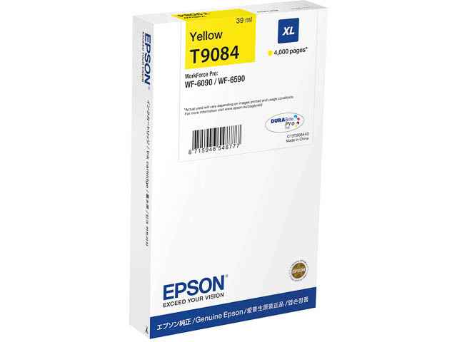 ORIGINAL Epson T9084XL / C13T908440 - Druckerpatrone gelb