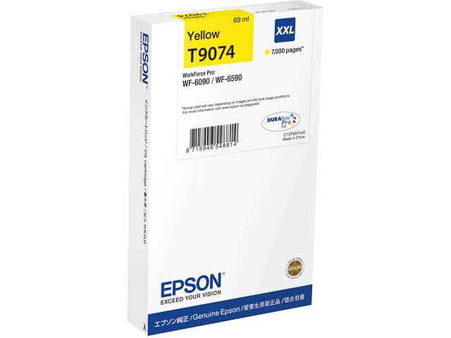 ORIGINAL Epson T9074XXL / C13T907440 - Druckerpatrone gelb