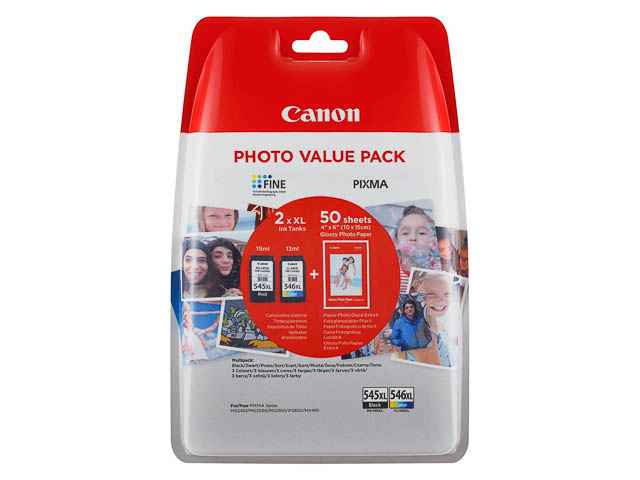ORIGINAL Canon PG-545XL/CL-546XL / 8286B006 - 2er Pack Druckerpatronen inkl. Fotopapier