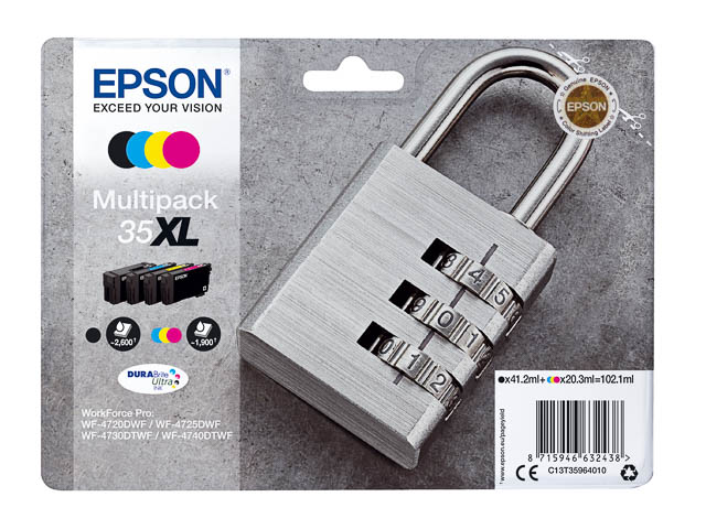 ORIGINAL Epson 35XL / T35964010 - 4er Pack Druckerpatronen (High Capacity)
