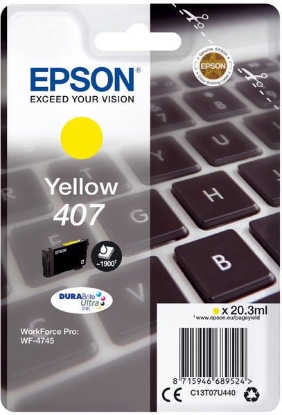 ORIGINAL Epson 407Y / C13T07U440 - Druckerpatrone gelb