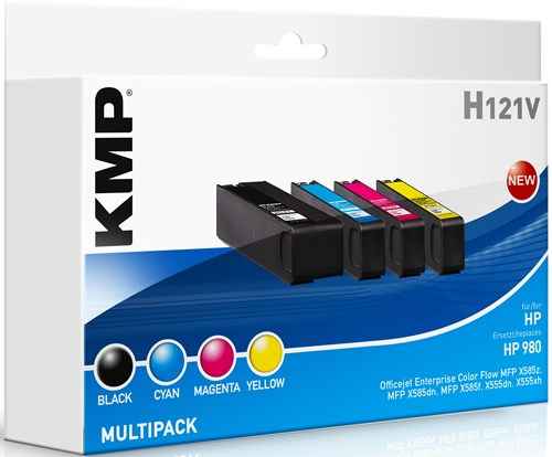 4er Pack KMP Druckerpatronen - alternativ zu HP 980 A (H121V)