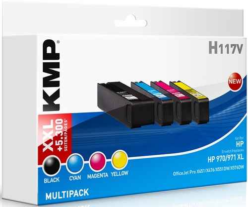 4er Pack KMP Druckerpatronen - alternativ zu HP 970XL / 971XL (H117V)