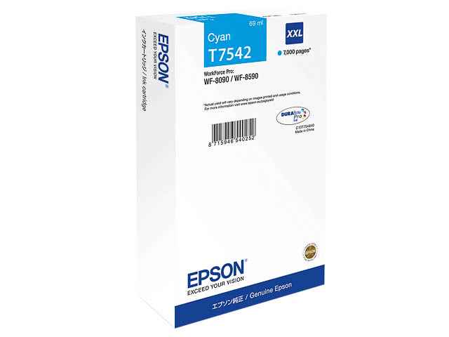 ORIGINAL Epson T7542 / C13T754240 - Druckerpatrone cyan (Extra High Capacity)