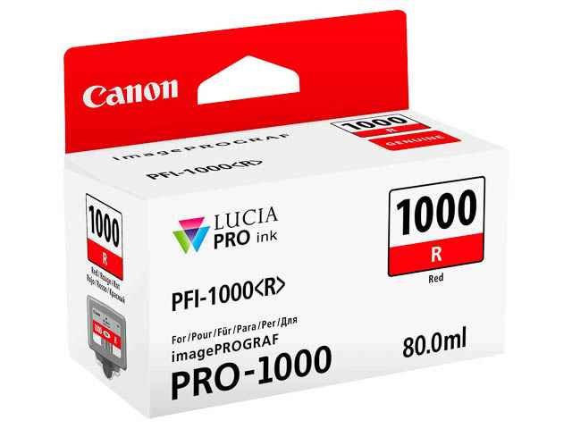 ORIGINAL Canon PFI-1000R / 0554C001 - Druckerpatrone rot