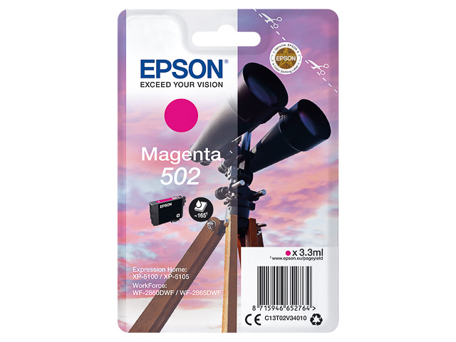 ORIGINAL Epson 502 / T02V34010 - Druckerpatrone magenta