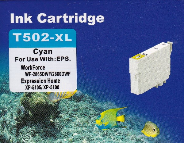 Druckerpatrone - alternativ zu Epson 502XL / T02W24010 -  cyan (High Capacity)