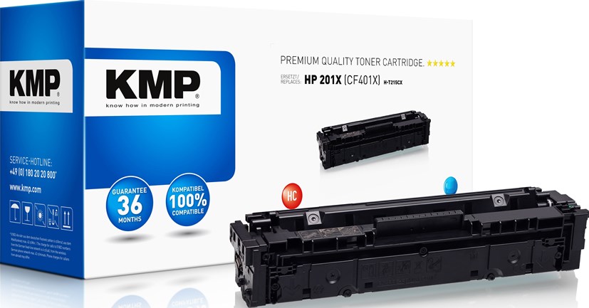 KMP Alternativ-Toner - kompatibel zu HP 201X / CF401X - cyan (High Capacity)