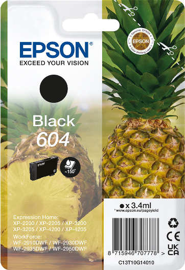ORIGINAL Epson 604 BK - Druckerpatrone schwarz