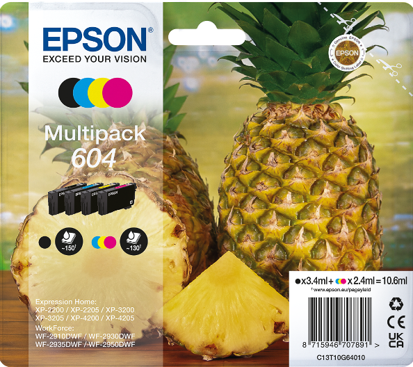 ORIGINAL Epson 604 / T10G64010  - 4er Pack