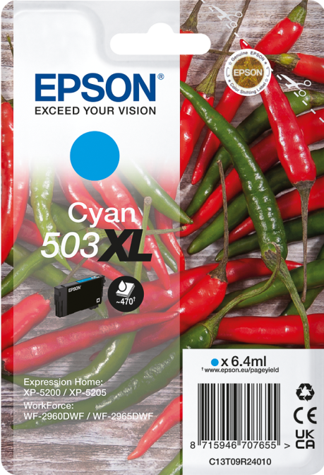 ORIGINAL Epson 503XL C - Druckerpatrone cyan (High Capacity)
